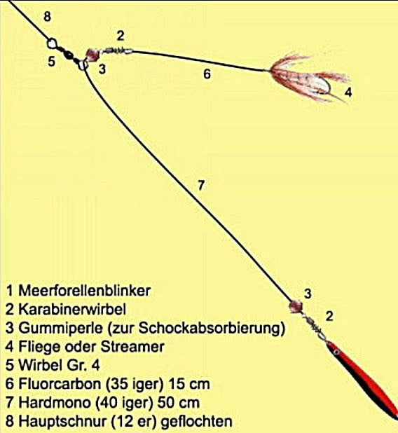 Meerforellen-Vorfach Hardmono/Fluorocarbon